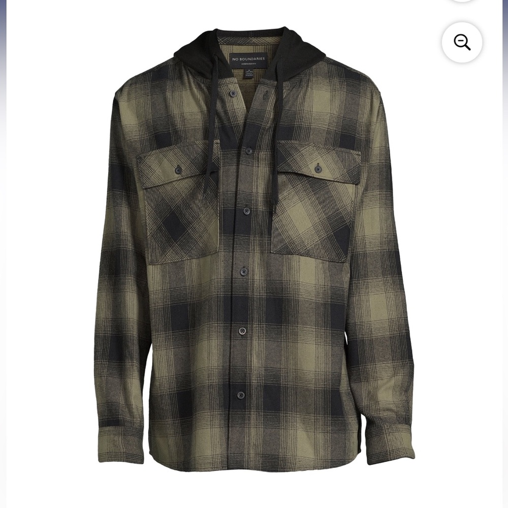 Men’s Hooded Flannel Shacket - Picture 3 of 6